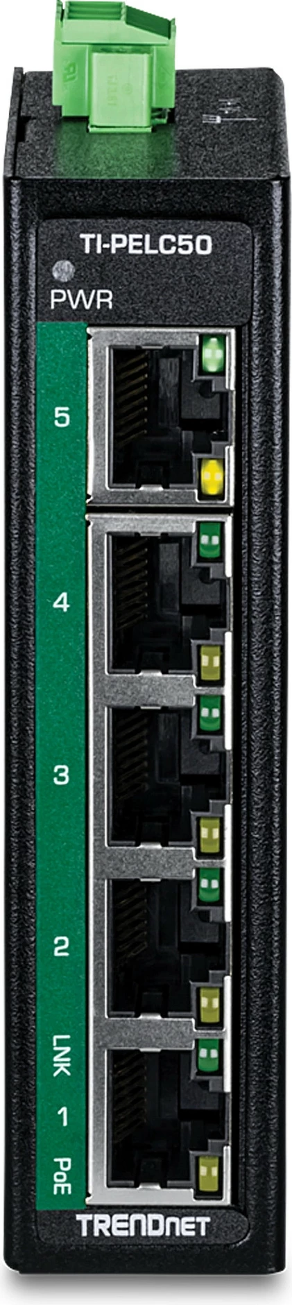 Switch industrial TRENDnet TI-PELC50, 5-Port Ethernet PoE+, DIN-Rail