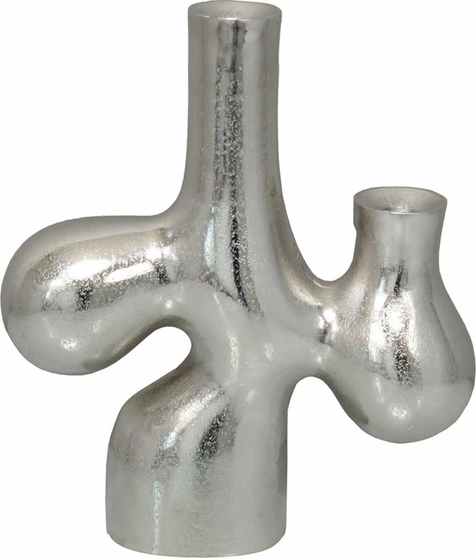 Mbajtës qirinjsh BRONTIE, alumin, argjend, 27x8x31cm