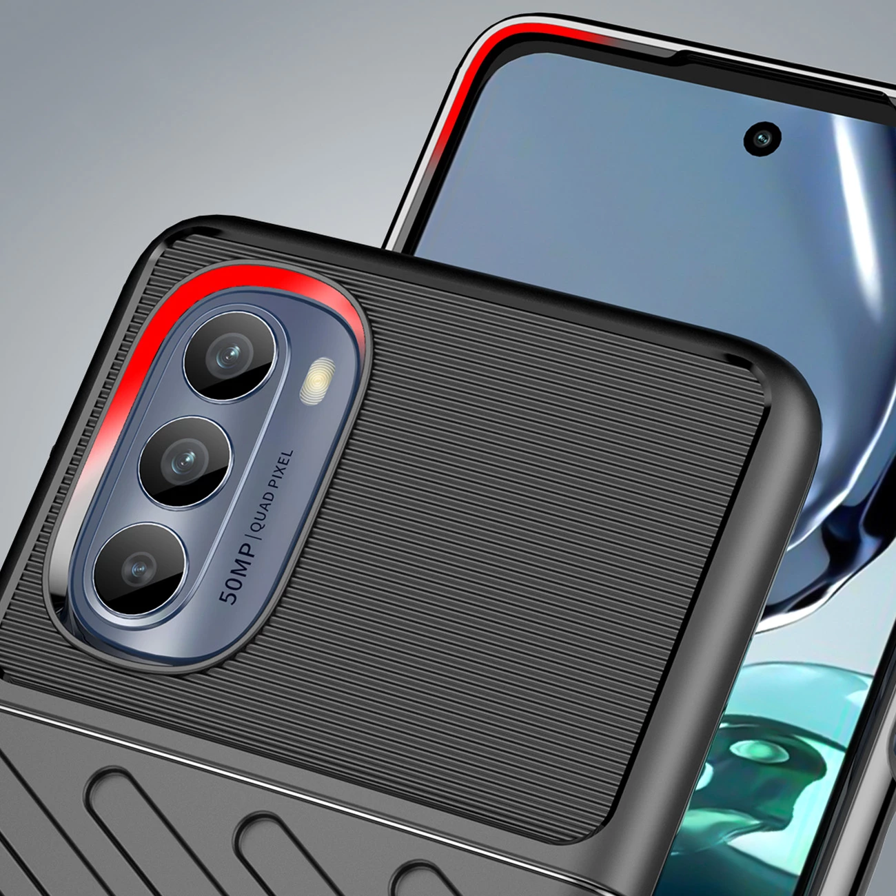 Mbështjellës Hurtel Thunder Case për Motorola Moto G62 5G, TPU, i zi