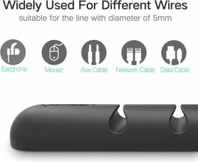 Organizator kabllosh UGREEN 50320, 7 slota, deri 5 mm, i zi, 1 copë