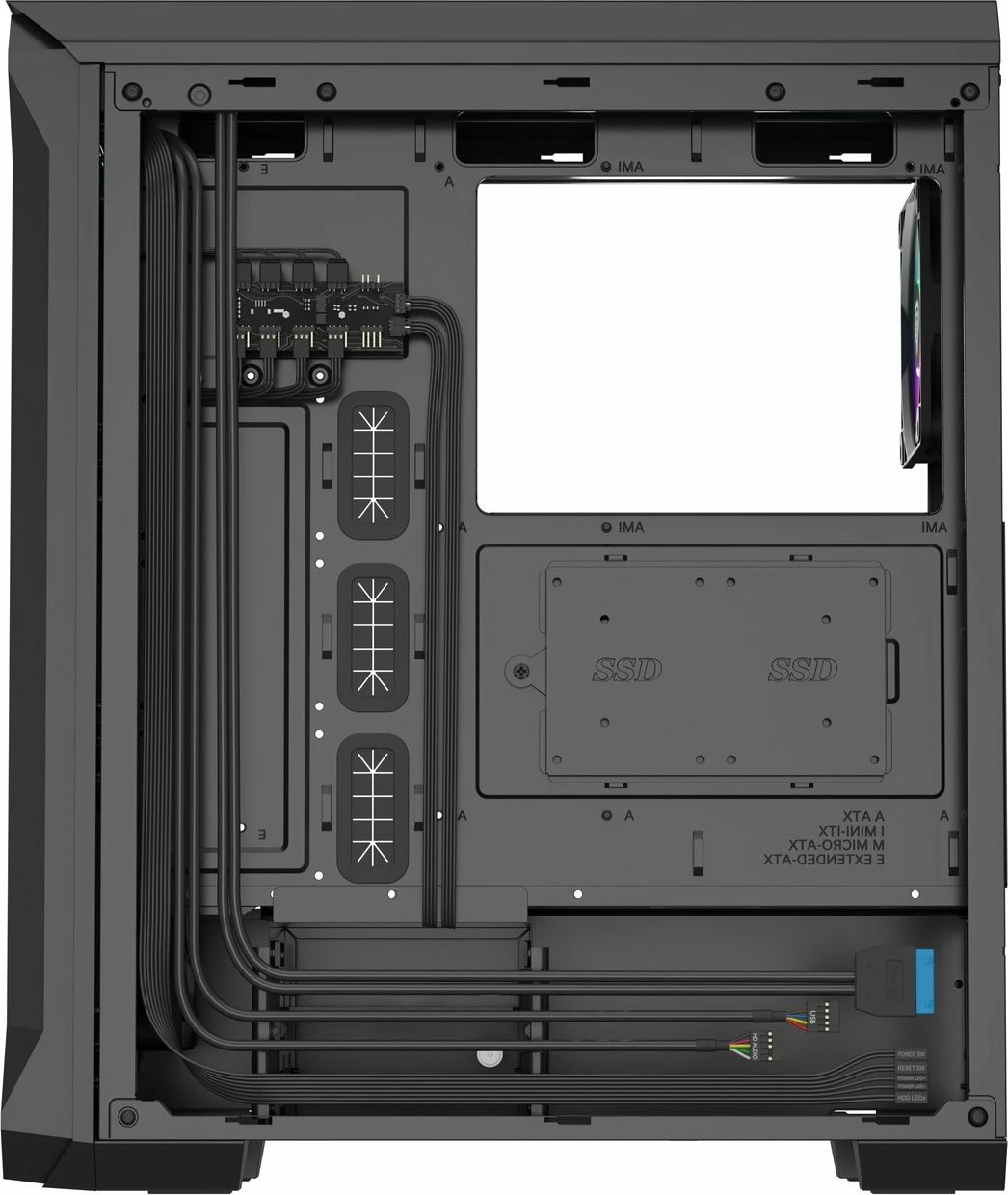 Kasë GENESIS Irid 505 ARGB V2 NPC-1518 Midi Tower ATX/Micro ATX/Mini-ITX, 4x120mm ARGB fan, xham i kalitur, e zezë