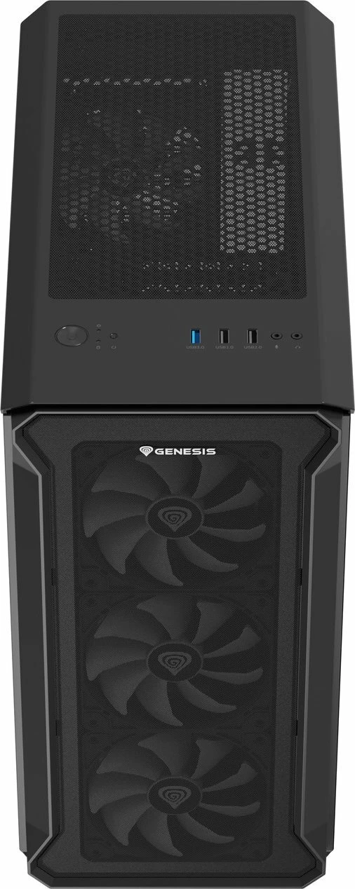 Kasë GENESIS Irid 503 ARGB V2 NPC-1559 Micro Tower, Micro-ATX/Mini-ITX, x4 ventilatorë ARGB 120mm, e zezë