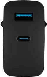 Karikues Natec Ribera GaN 45W me USB-A dhe USB-C në ngjyrë të zezë