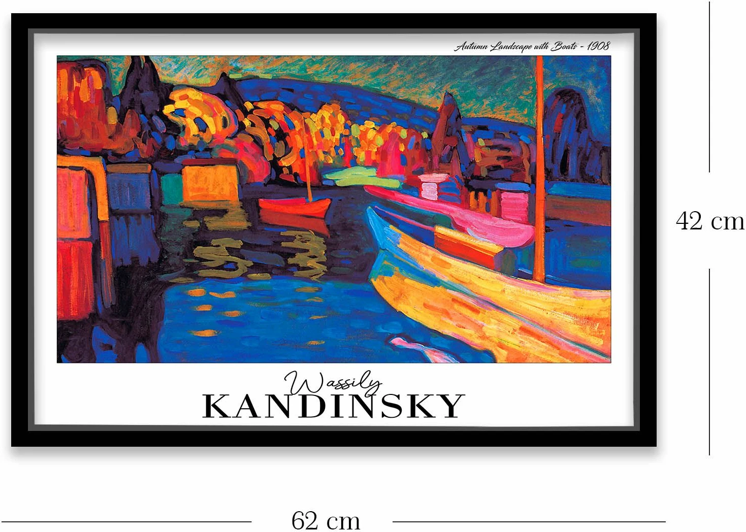 Pikturë dekorative me kornizë, Wallity, 4262SYHKANDINSKY-011, shumëngjyrëshe, 42x62cm