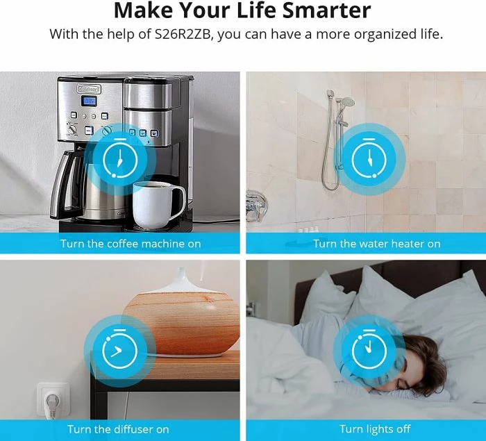 prizë smart Wi‑Fi SONOFF S26R2TPF-DE, EU Type-F, 16A/4000W, e bardhë