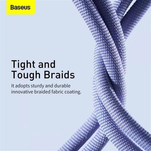 Kabllo USB-A në Lightning Baseus Crystal Shine 1.2 m 2.4A USB 2.0, vjollcë, 1 copë