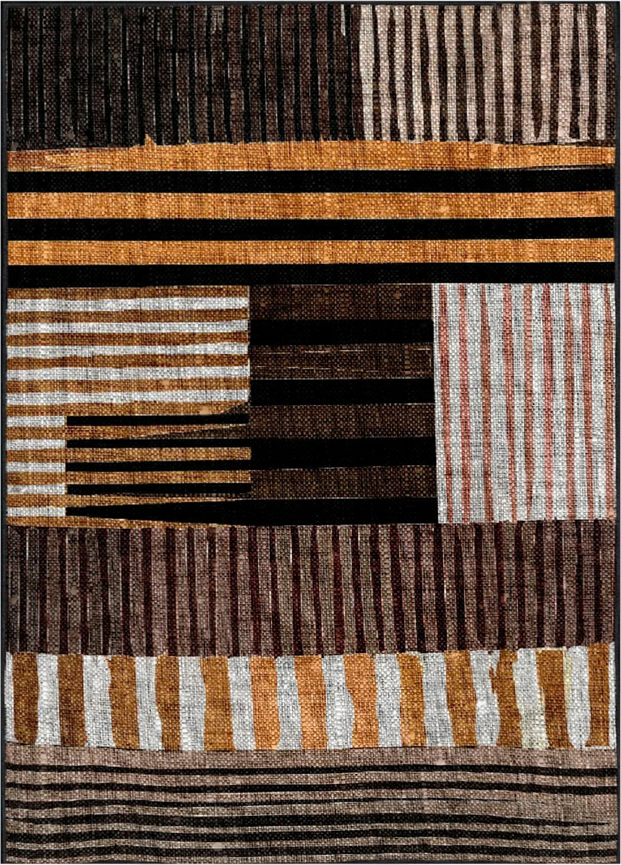 Qilim pambuku, ngjyra të bardhë, portokalli, kafe, e zezë, 160x230cm, Conceptum Hypnose, Woosonıl096