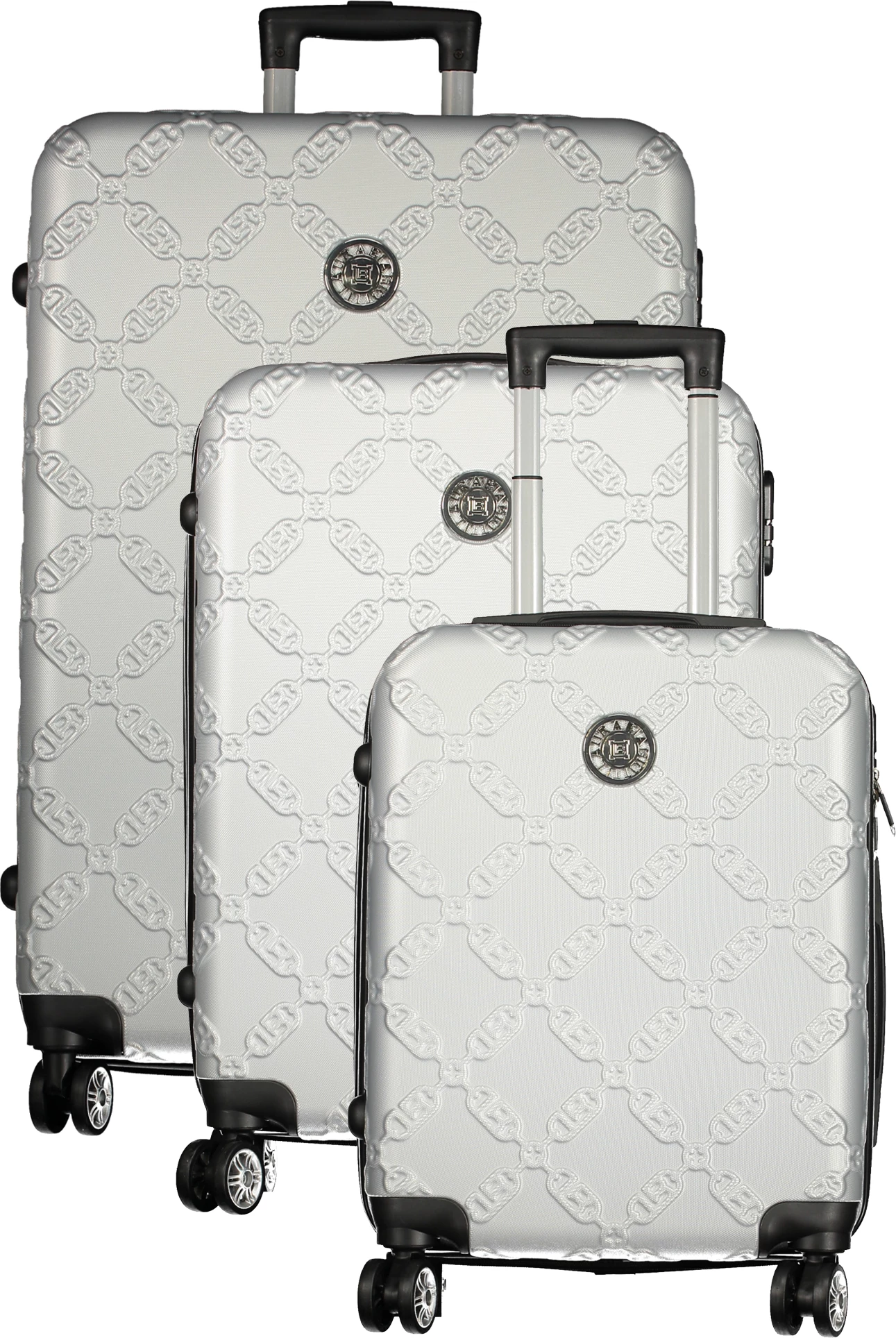 Set valixhesh LAURA BIAGIOTTI Large Trolley femra, argjendi