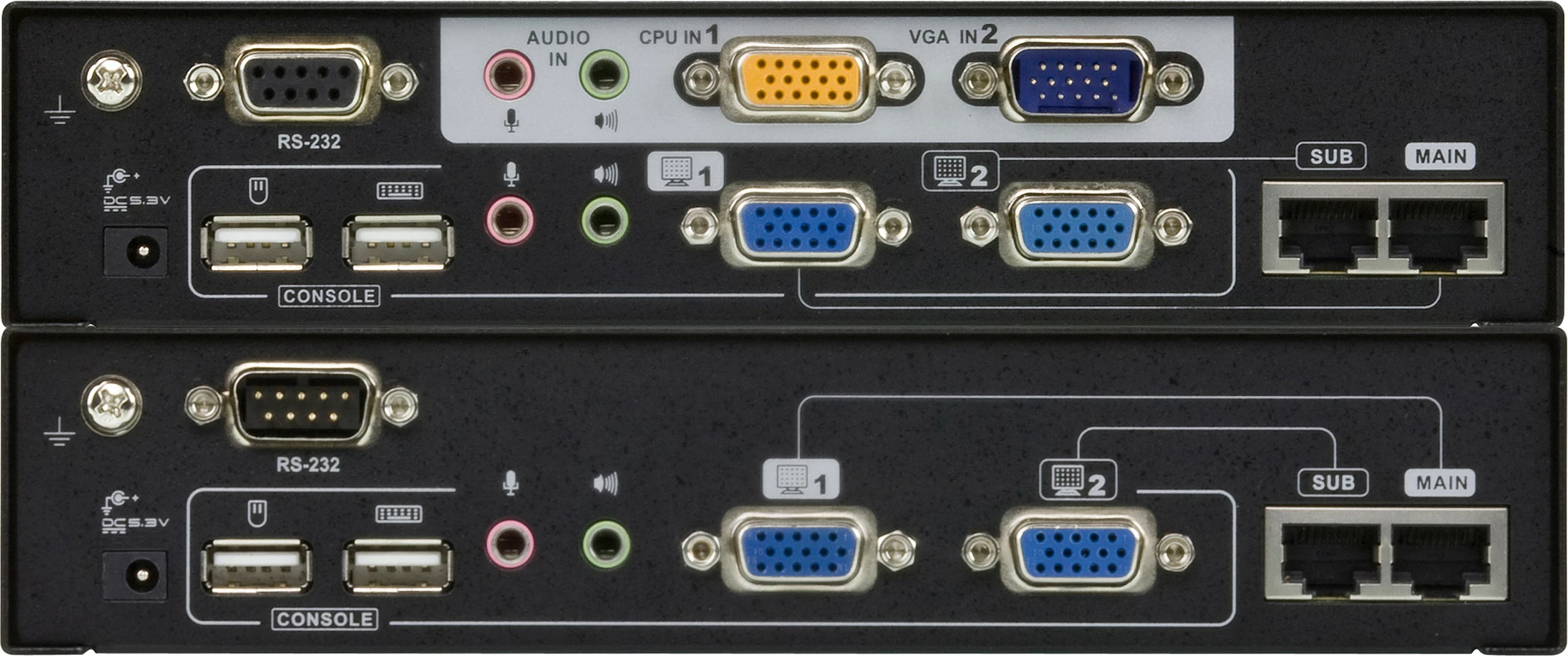 KVM extender ATEN CE775, Dual View, 1920x1200, 300 m, Cat5e, e zezë