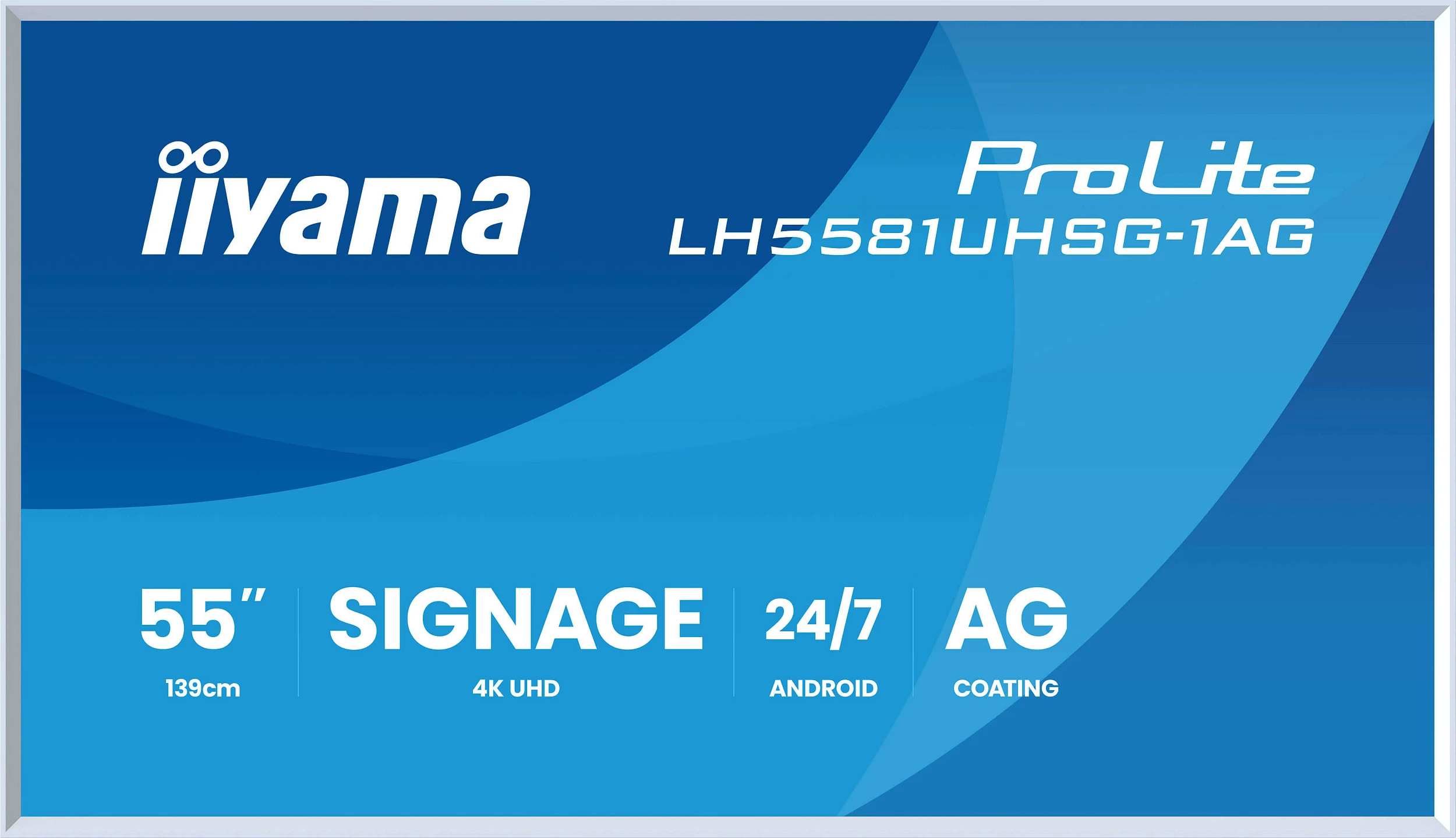 Ekran Digital Signage iiyama ProLite LH5581UHSG-1AG, 55", 4K UHD, Wi-Fi, 24/7, kornizë e bardhë
