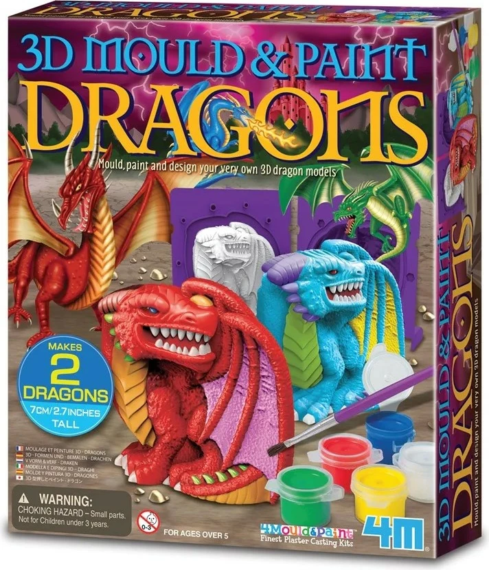 Set kreativ gipsi 4m, 4783, për dinosaurë, shumëngjyrësh