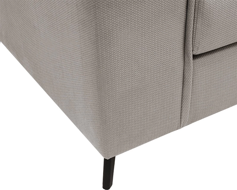 Divan qoshe i kthyeshëm, pëlhurë, ngjyrë elefant-ciel, 240x165x95cm