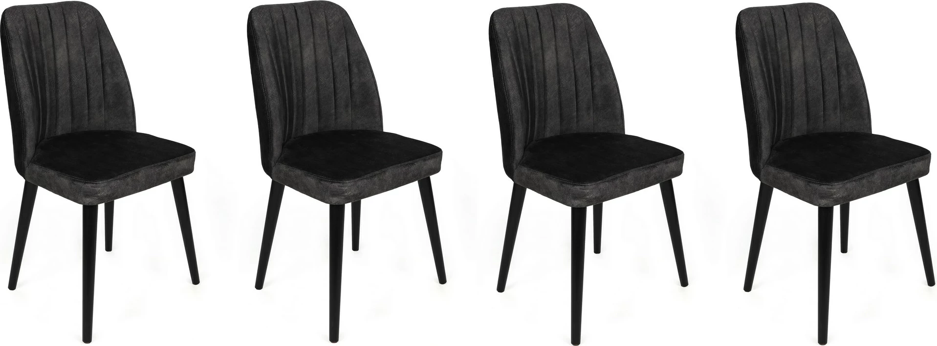 Set karrigesh (4 copë), Skye Decor, Alfa-437 V4, anthracite e zezë