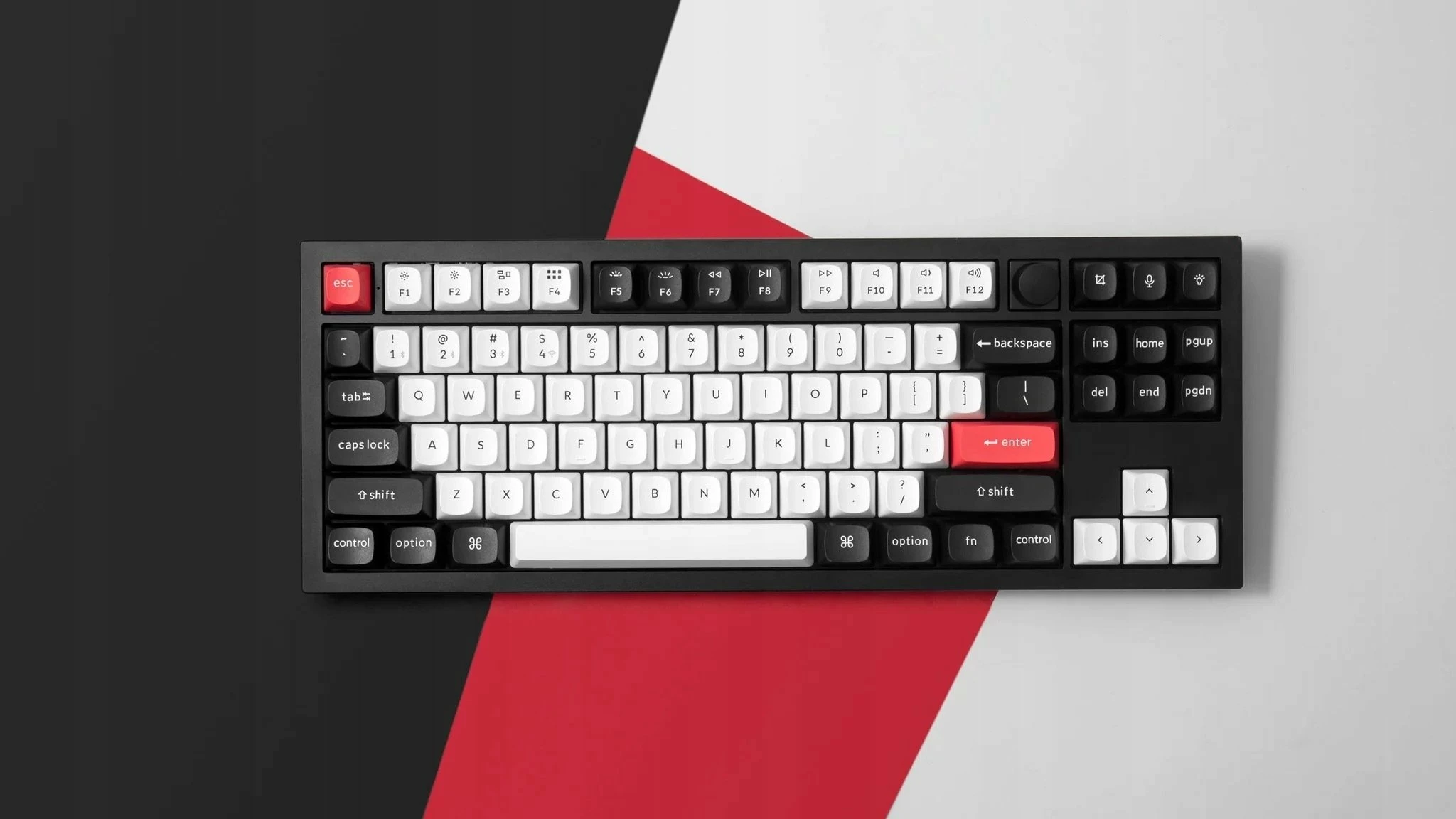 Tastierë mekanike Keychron Q3 HE QMK Wireless TKL 80% me knob, Gateron Double-Rail Magnetic Nebula Switch, Carbon Black