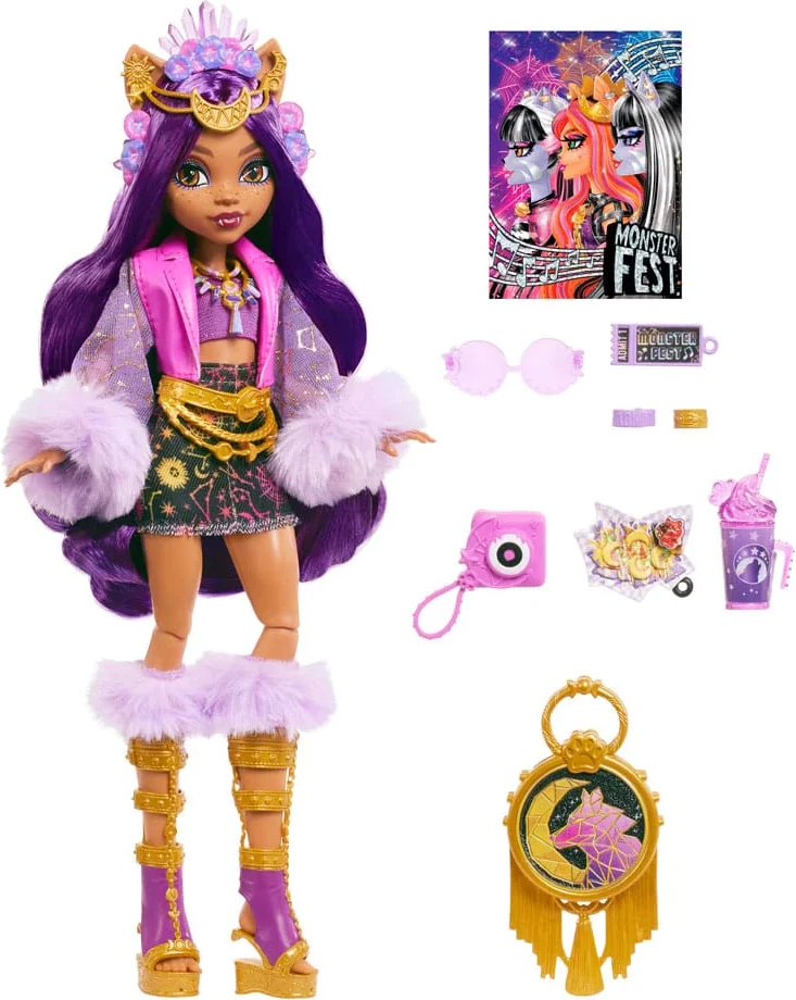 Kukull Clawdeen Wolf Monster High Monster Fest, 25 cm