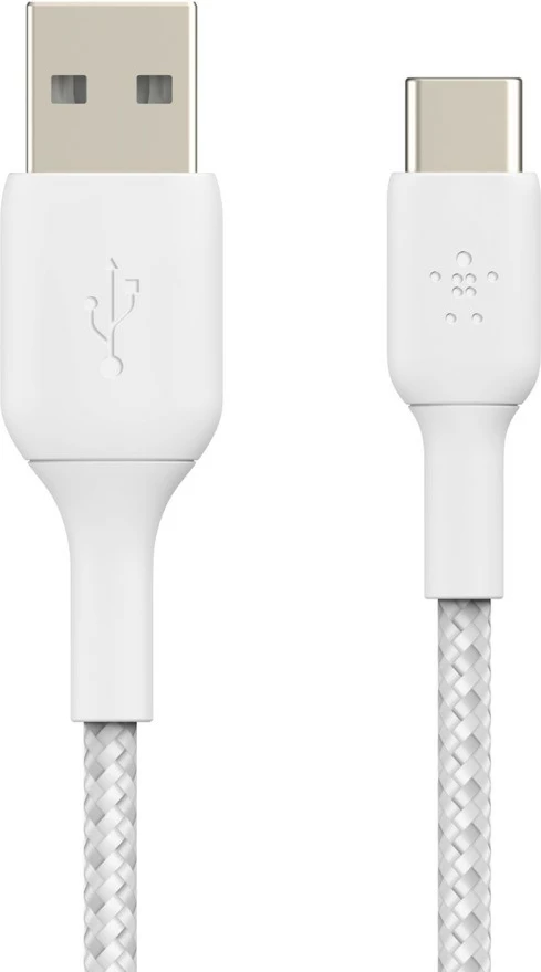 Kabllo Belkin CAB002BT1MWH, USB-A në USB-C, 1m, e bardhë