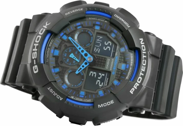 Orë dore për meshkuj Casio G-Shock, zi e kaltër