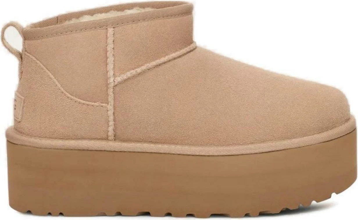 Çizme për femra UGG Classic Ultra Mini Platform 1135092, bezhë e çelët