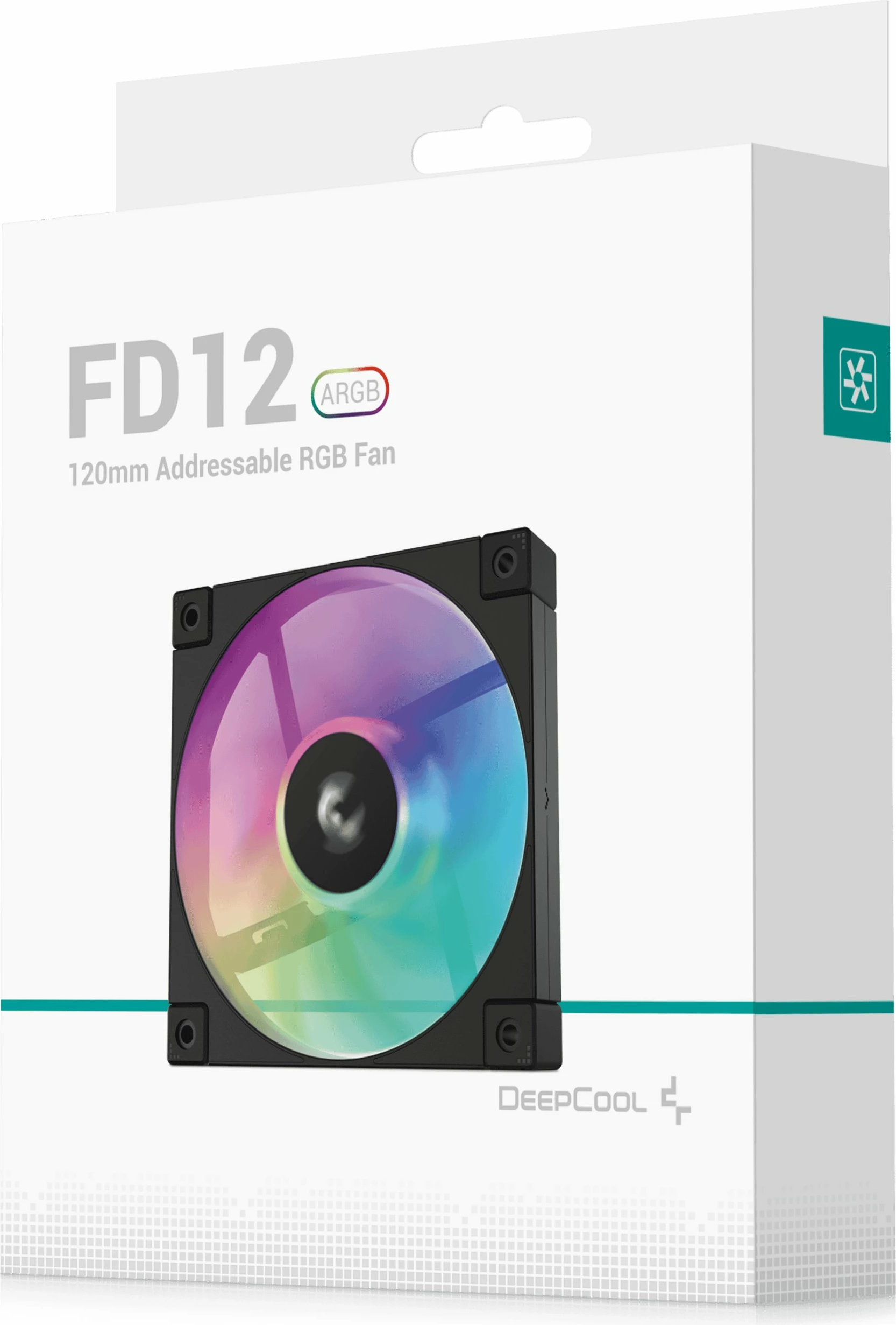 Ventilator PC Deepcool FD12 ARGB R-FD12-BKAPN1-G 120mm PWM, i zi, 1 copë
