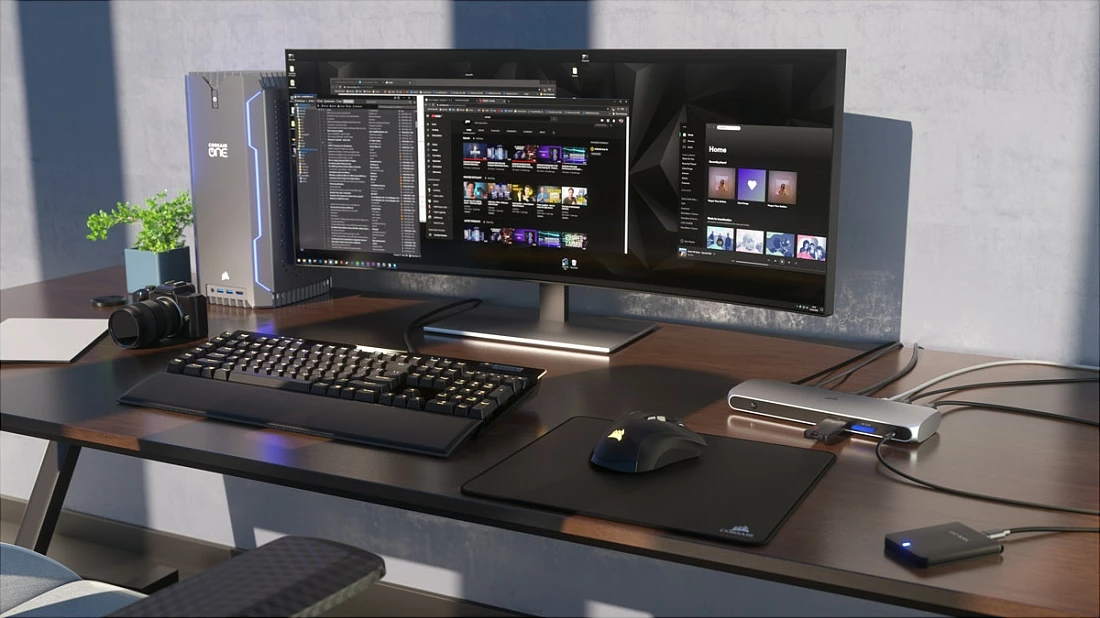 Docking station Corsair TBT100 Thunderbolt 3, alumini, stainless steel