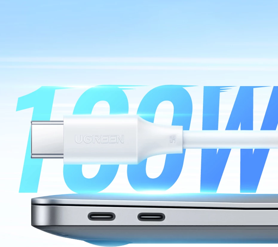 Kabllo USB-C në USB-C Ugreen US562, 1m, 100W, e bardhë