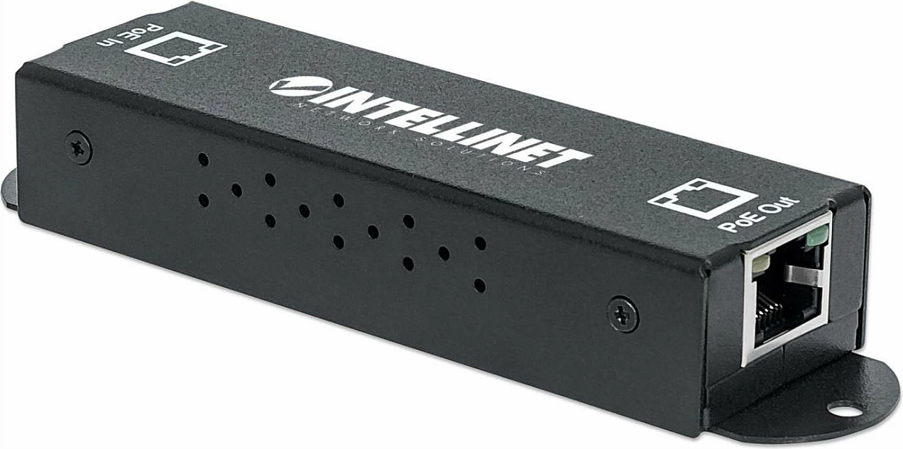 Zgjerues PoE+ Gigabit Intellinet 560962, 2x RJ45, IEEE 802.3at/af, metal, i zi