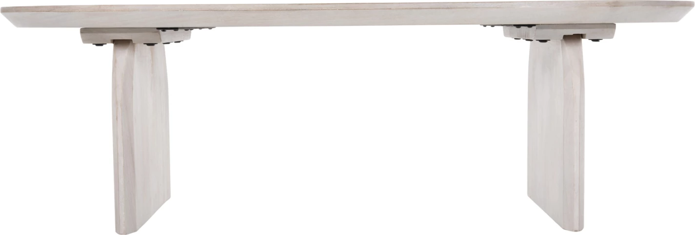 Tavolinë kafeje ovale HONKY FH9710 dru mango i fortë në të bardhë 130x60x40H cm