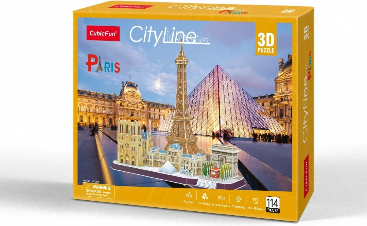 Puzzle 3D Cubic Fun City Line Paris, 114 pjesë
