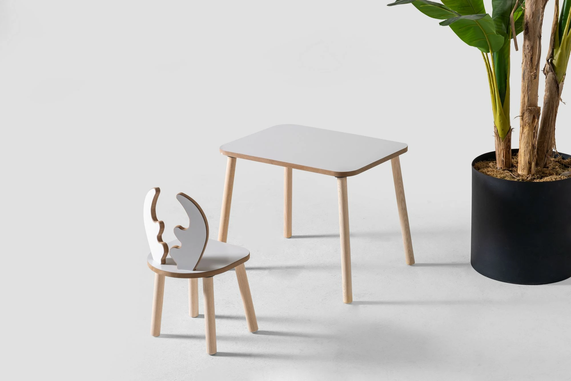 Set tavoline për fëmijë Hanah Home, karrige Deer One, kafe