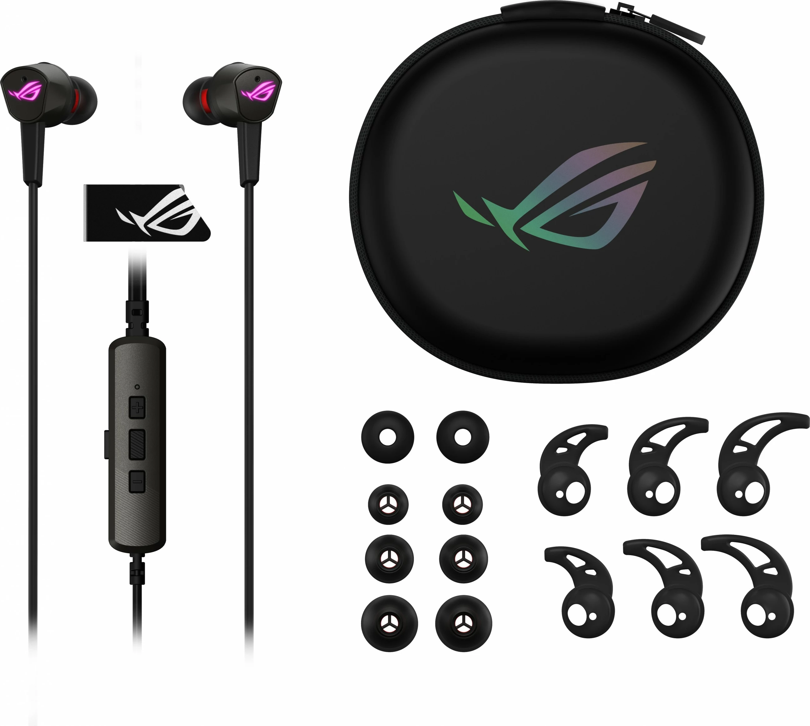 Kufje gaming ASUS ROG CETRA II, me kabllo, USB Type-C, ANC, RGB, të zeza