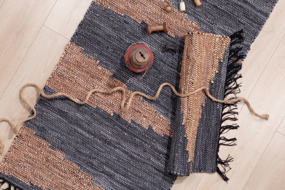 Qilim korridori Fume, lëkurë, gri-bezhë, 70x150cm