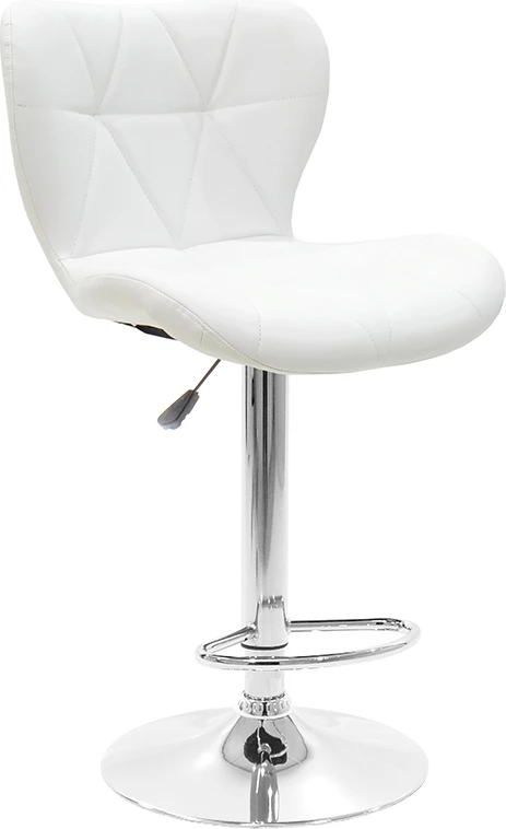 Karrige për bar Coozy pu, ngjyrë bardhë, kornizë kromi, set prej 2 copë