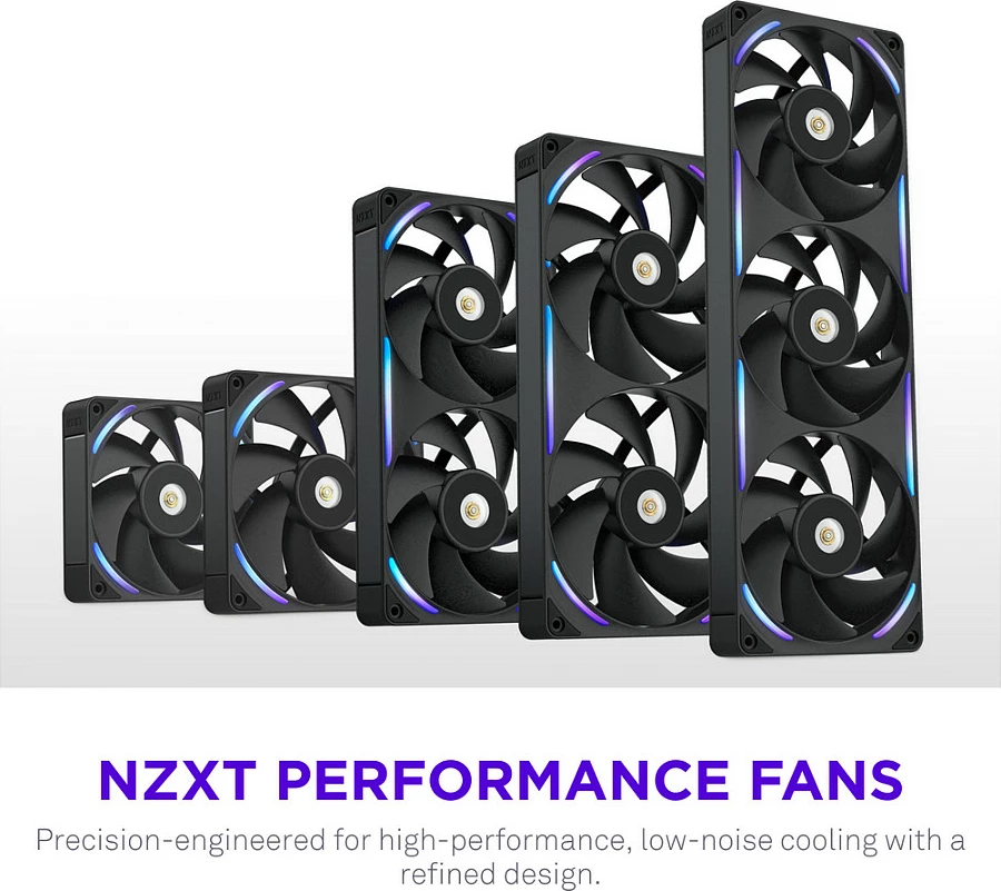 Ventilator për kasë NZXT F240X, 2x120mm, PWM, RGB, i zi