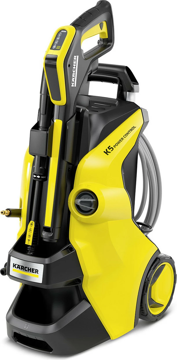 Aparat larës me presion Kärcher K 5 Power Control Flex, 2100 W, zorrë 10 m, 500 l/h, ekran, e verdhë/zezë