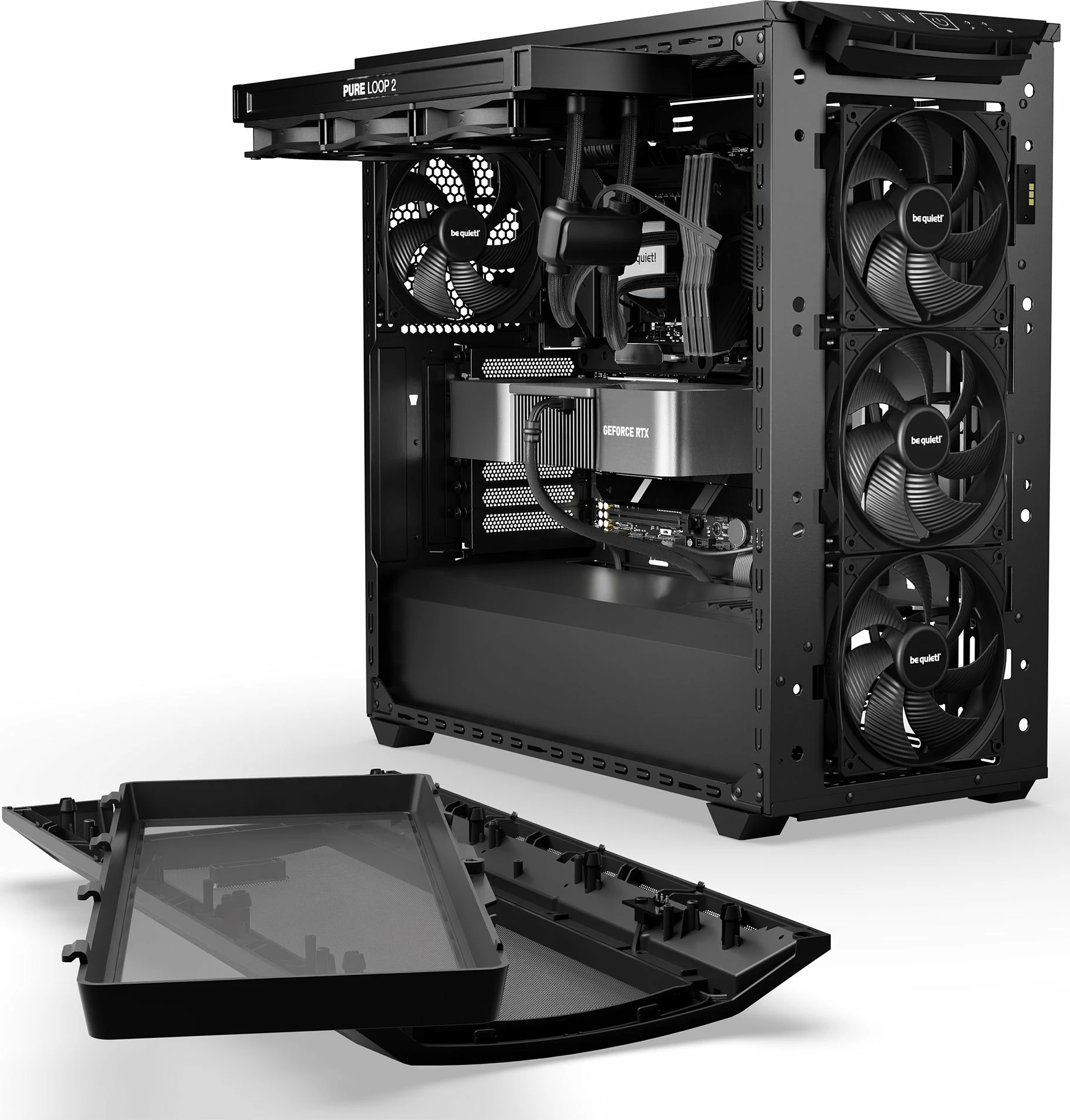 Kasë be quiet! Shadow Base 800 DX BGW61 Midi Tower ATX/eATX, ARGB, xham i temperuar, 3x 140mm PWM, USB-C, e zezë