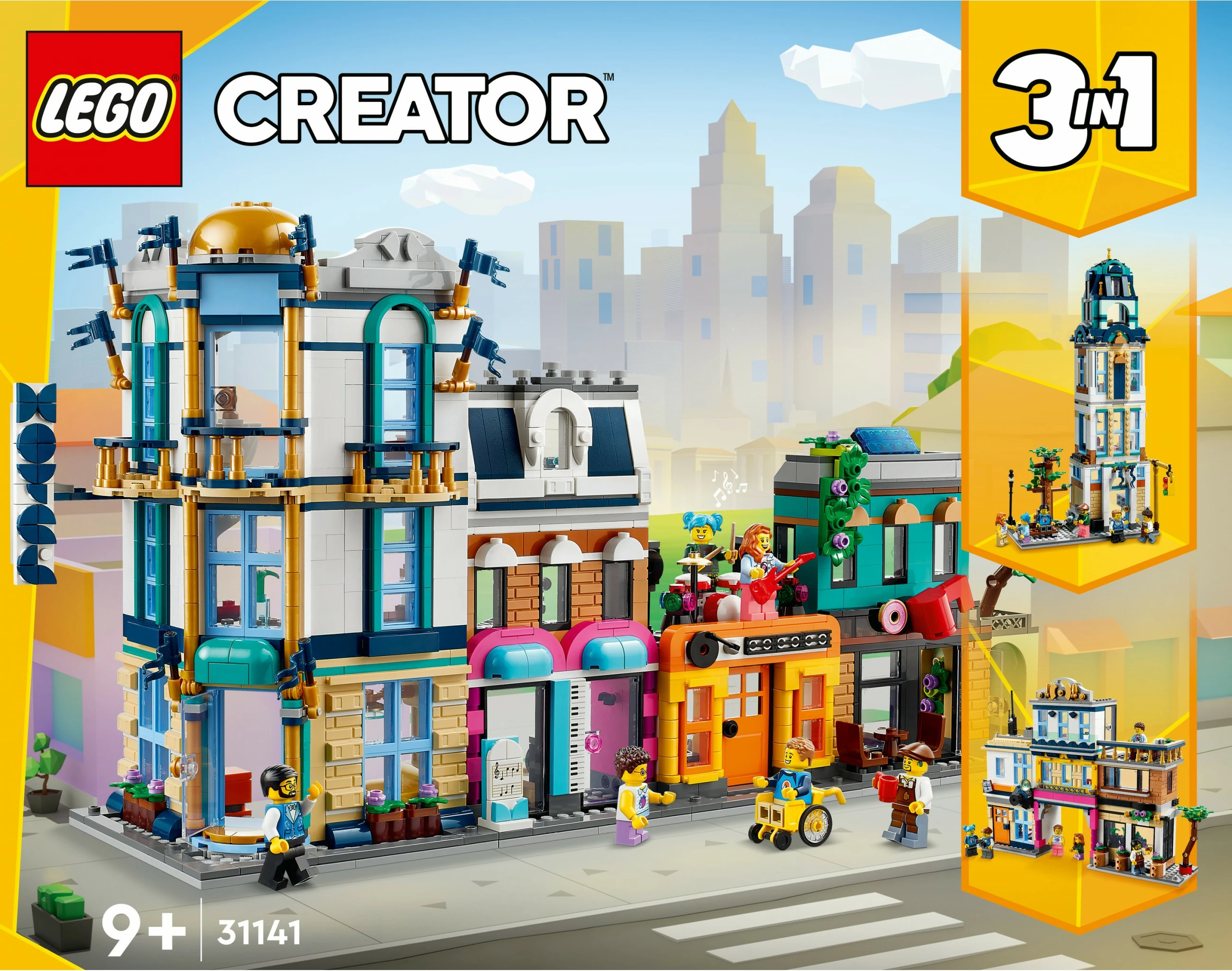 Set ndërtimi LEGO Creator 3in1 Main Street, 1459 pjesë, shumëngjyrësh