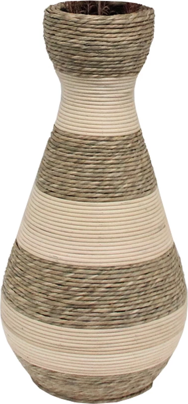 Vazo Sikinos, litar natyral, ngjyrë bezhë, 25x25x50, dru kompensatë