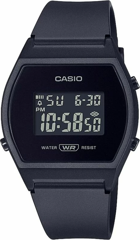 Orë dore digjitale Casio për femra, e zezë