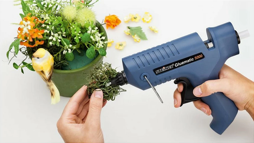 Pistoletë ngjitësi e nxehtë Steinel Gluematic 5000, 500 W, 11 mm, 22 g/min, 210–220°C, blu
