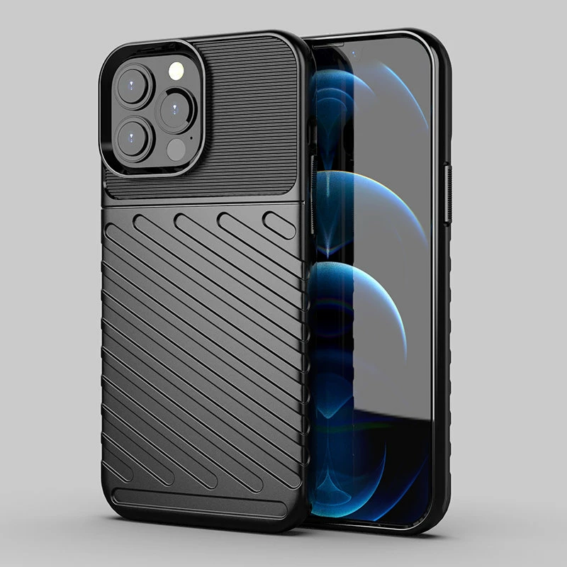 Mbështjellës Hurtel Thunder Case për iPhone 13 Pro Max, TPU, i zi