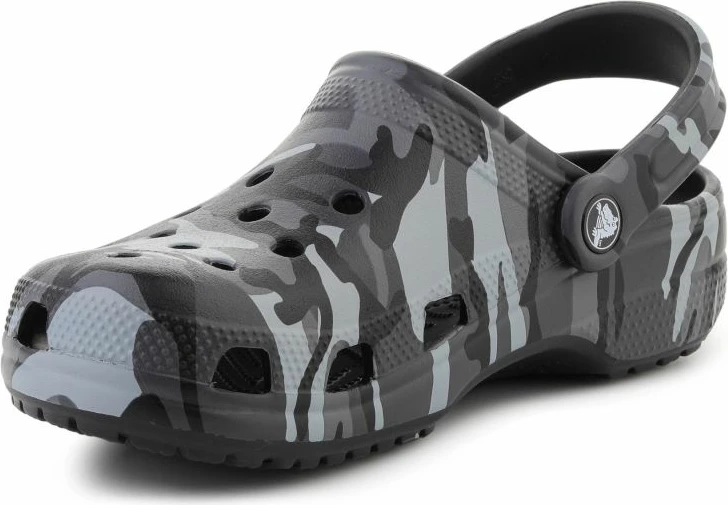 Kroksa për fëmijë Crocs Classic Camouflage Clog K 211879-0DD, të zeza/gri