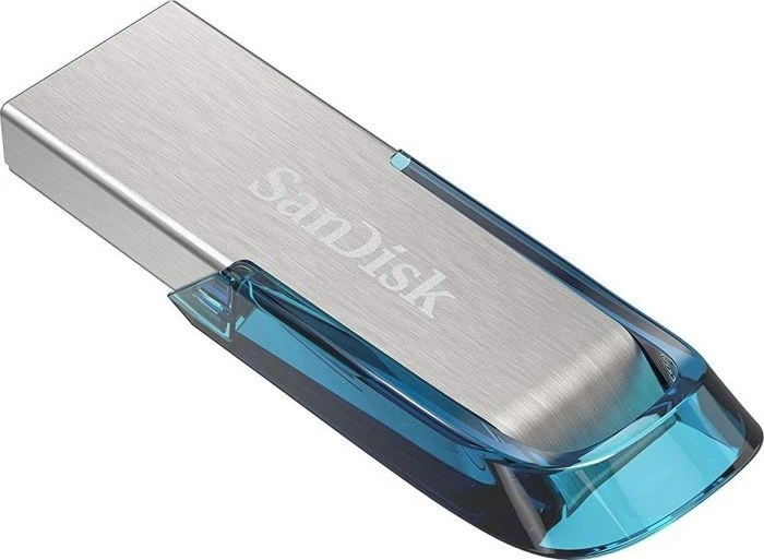USB SanDisk Ultra Flair 128 GB, USB Type-A 3.2 Gen 1, Kaltër, Argjendtë