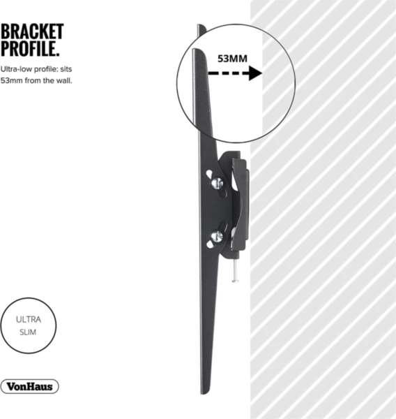 Mbajtëse muri për TV VONHAUS 3000473 26-55\" tilt -12°/+12°, VESA 200x200-400x400, deri 40 kg, e zezë