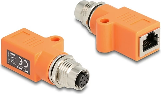 Adapter rrjeti DeLOCK 60618, M12 në RJ45, Cat5e S/UTP, portokalli