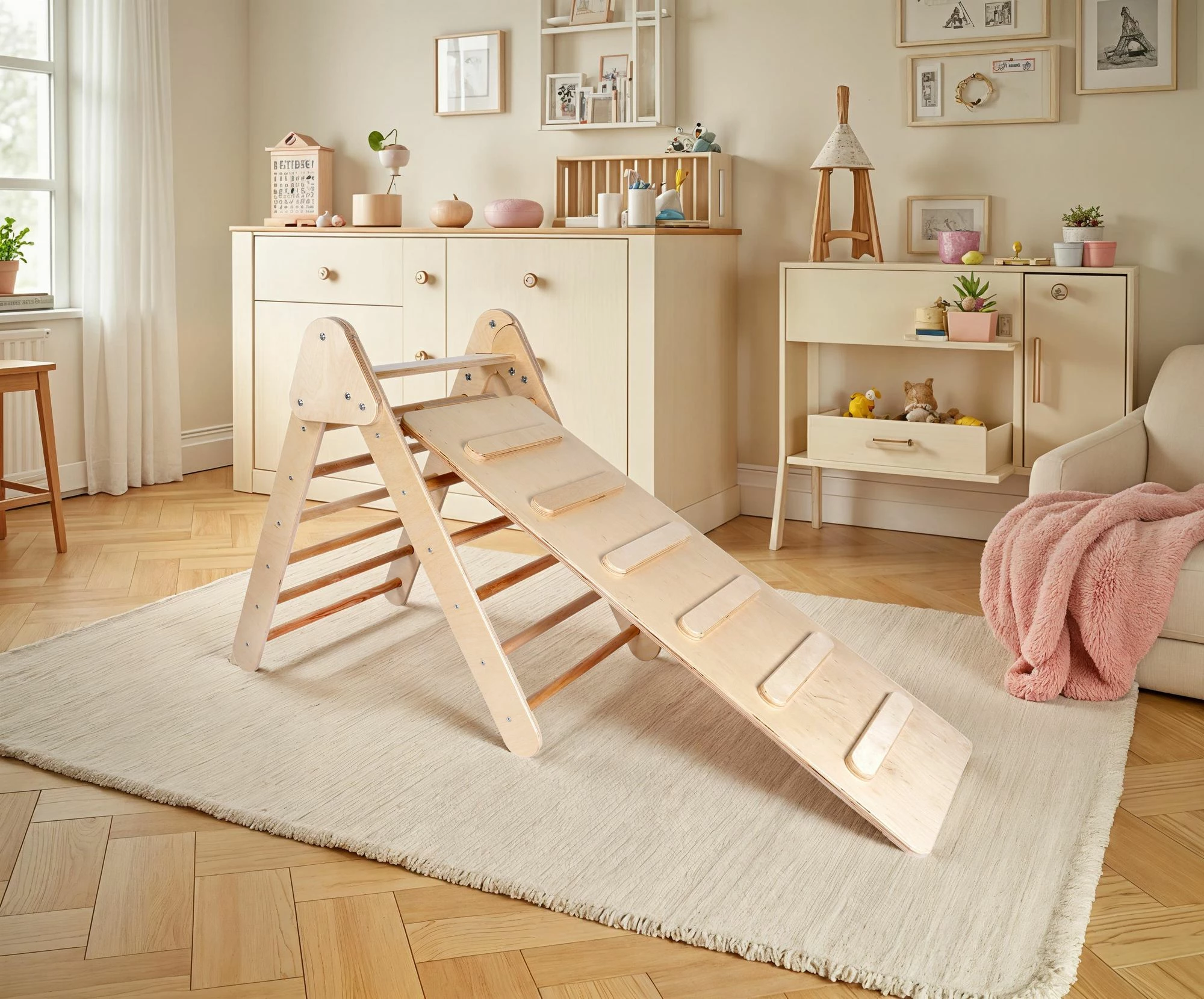 Set ngjitës për fëmijë Pikler, ngjyrë lisi, Skye Decor, BLTYZ-AKTV0148