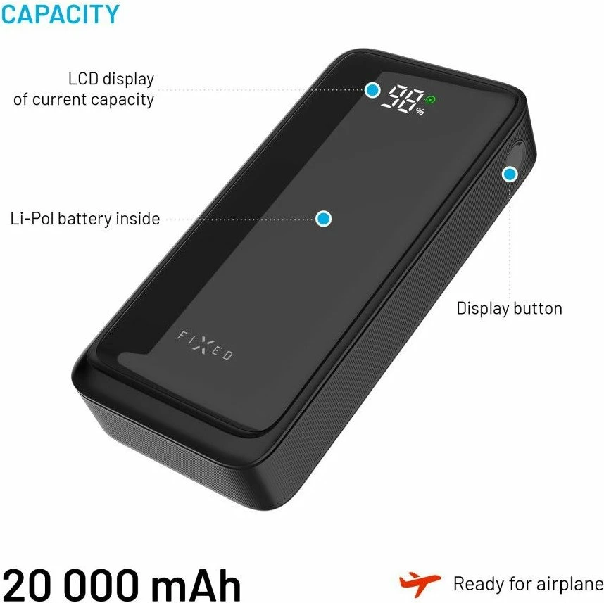 Powerbank Fixed Zen2 20 20000mAh PD 20W, e zezë