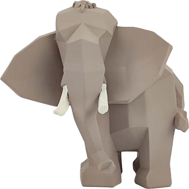 Dekor elefant ZOO, polirezine, ngjyrë bezhë, 17x11x17cm