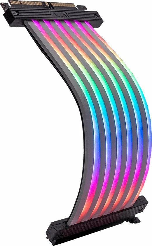 Kabllo riser PCIe Azza 20R-L_90 ARGB PCIe 3.0 x16 0.2 m e bardhë