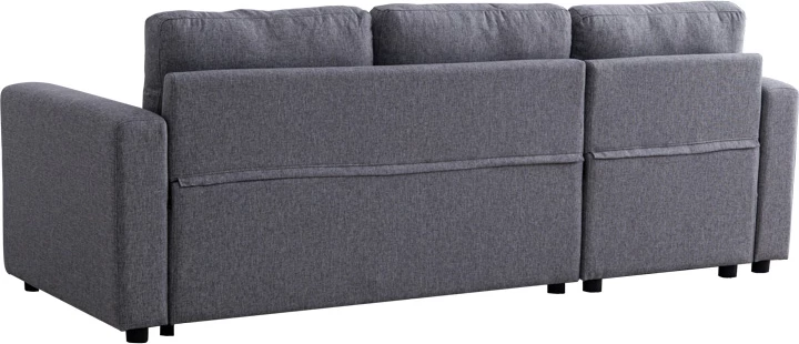 Këndare Kamore me hapësirë magazinimi, shtrat i kthyeshëm, ngjyrë gri, 223x146x85cm