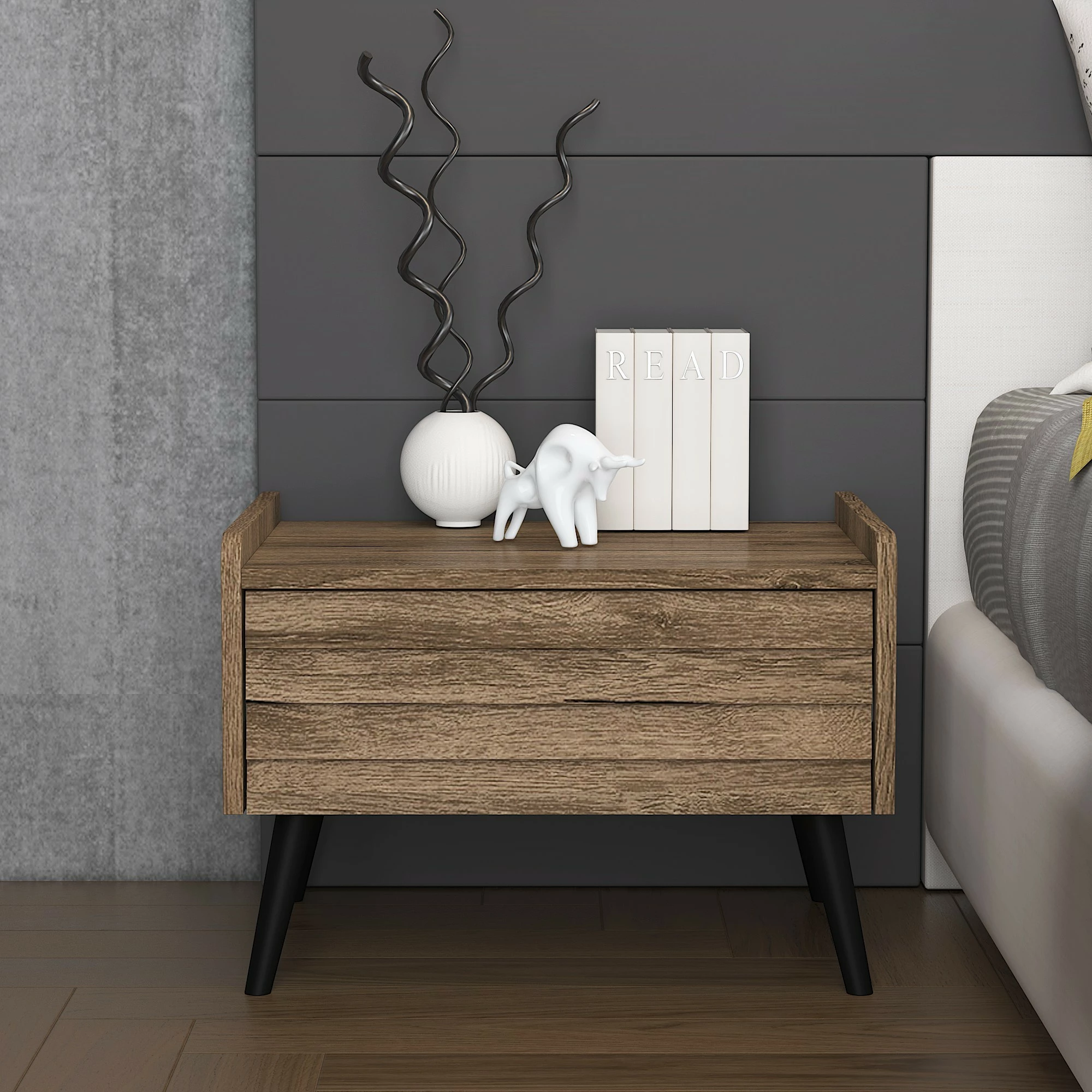 Komodinë Hanah Home, FRN-7008, ngjyrë arre